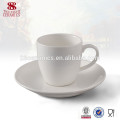 Wholesale dinnerware pure white ceramic tea coffee cup with saucer